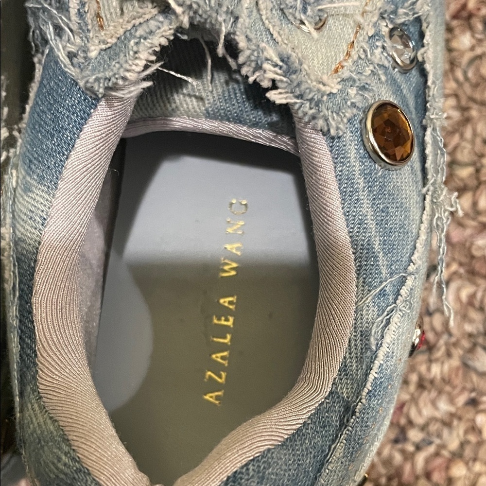 Womens Like New Azalea Wang Mai Denim Sneakers - Picture 6 of 9